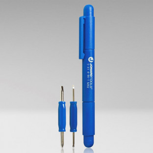 Jonard Tools S-41 - міні викрутка 4 в 1 (PH0, PH00, SL 1.6 та 3.2 мм) у вигляді ручки з кліпсою