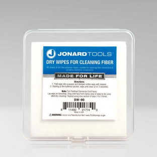 Jonard DW-90 - Серветки безворсові для оптоволокна, пластиковий бокс, 90 шт