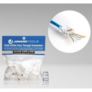Сквозные коннекторы Jonard Tools RJ45 (CAT5e) для одножильных и многожильных проводников (25 шт)